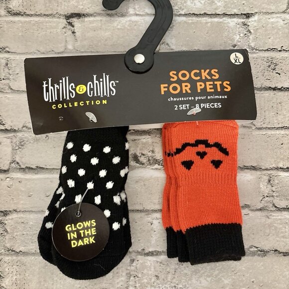 Thrills & Chills Halloween Pet Socks 2 Sets Size L/XL NWT - Picture 1 of 2